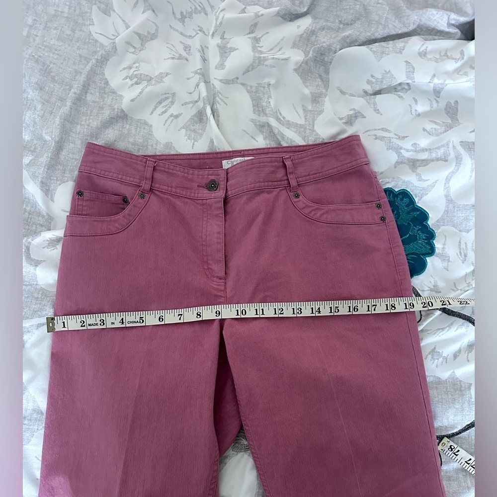 Christopher & Banks Straight Leg Pants Women’s 10 Pink Mid Rise Casual Stretch - Picture 5 of 10